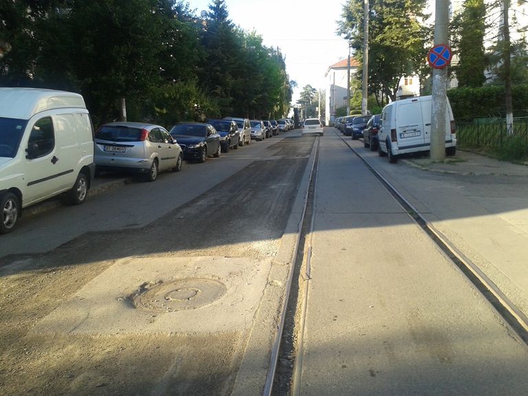 Şine păstrate pe străzile fără tramvai