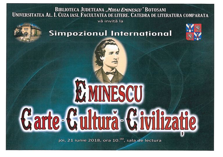 Biblioteca Judeţeană organizează Simpozionul „Eminescu – Carte, Cultură, Civilizaţie”