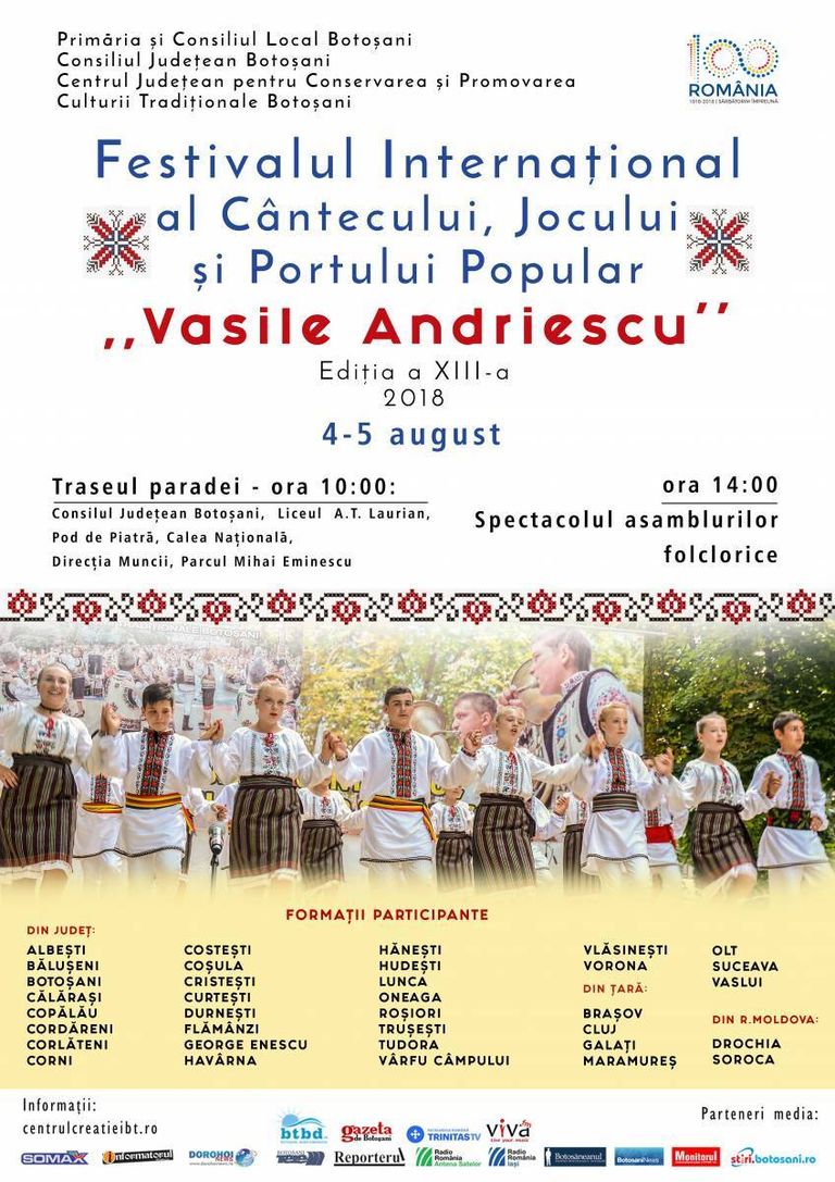 Botoşaniul va găzdui două festivaluri organizate de Centrul de Creaţie