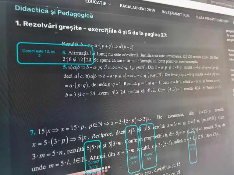 Greşeli flagrante şi în manualul de Matematică de clasa a VI-a