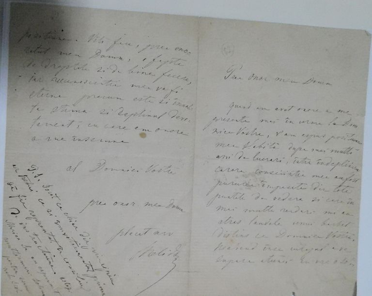 Din Patrimoniul Memorialului Ipotești – scrisoarea lui G.R. Melidon către M. Kogălniceanu