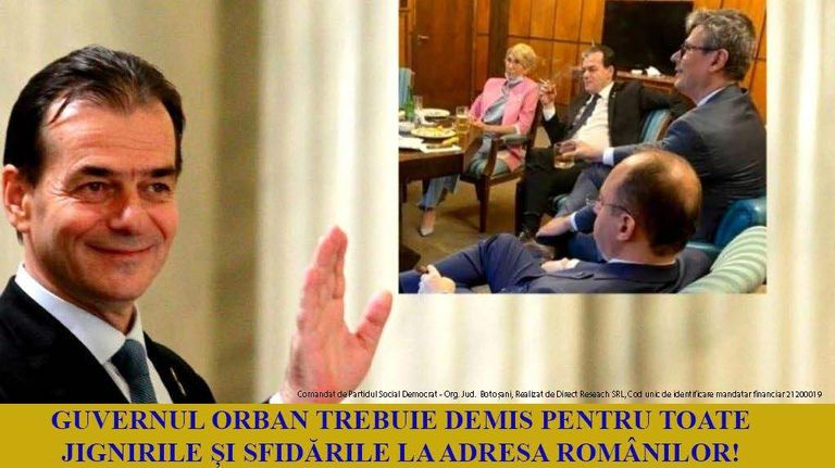 Comunicat PSD: Toți parlamentarii PSD Botoșani votează moțiunea de cenzură pentru demiterea Guvernului Orban