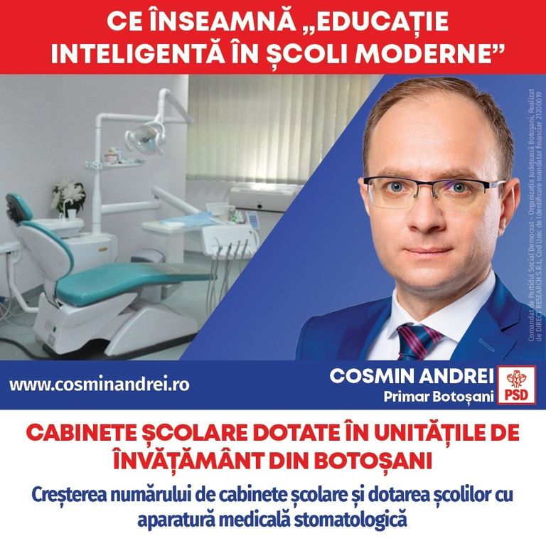 Comunicat PSD: Cabinete medicale școlare dotate în unitățile de învățământ din Botoșani și controale gratuite pentru botoșănenii din comunitățile vulnerabile