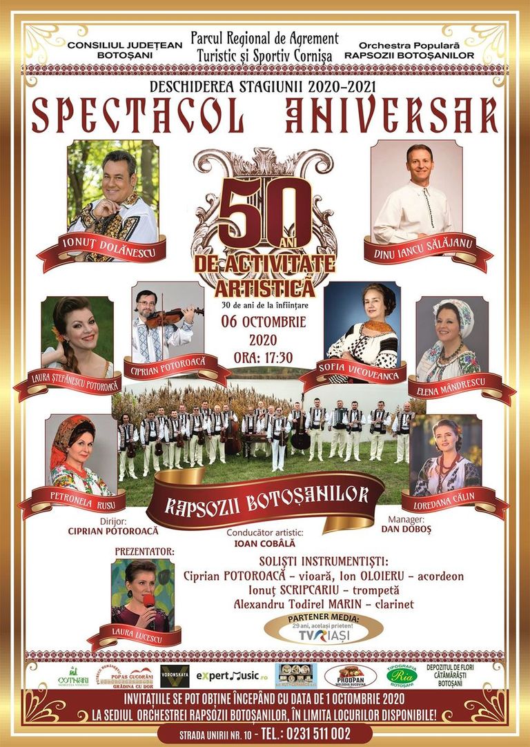Rapsozii Botoşanilor vor marca 50 de ani de activitate artistică