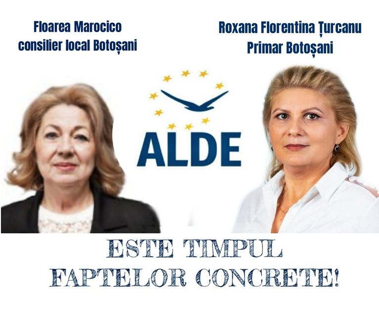 Comunicat ALDE Botoșani: ESTE TIMPUL FAPTELOR CONCRETE! ESTE TIMPUL ECHIPEI ALDE!