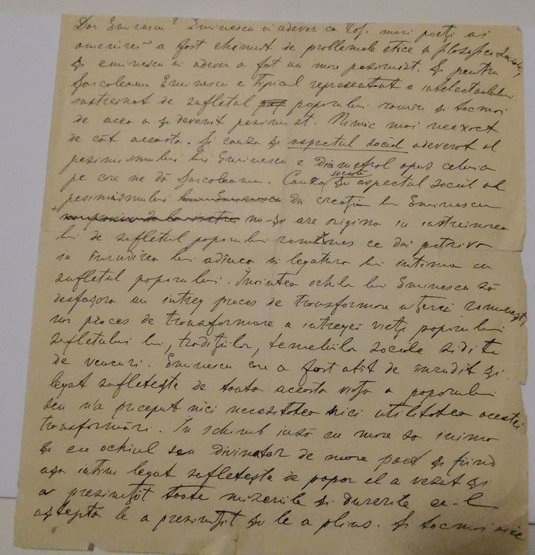 Din Patrimoniul Memorialului Ipotești – un manuscris al lui C. Dobrogeanu-Gherea