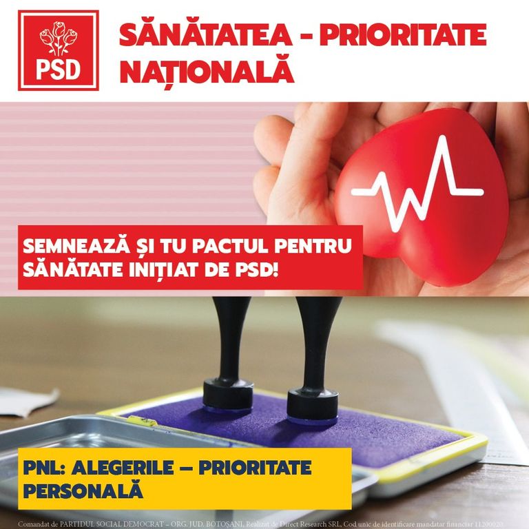 Comunicat PSD: PSD Botoșani a inițiat PETIȚIA SĂNĂTATEA – PRIORITATE NAȚIONALĂ! Semnează și tu!