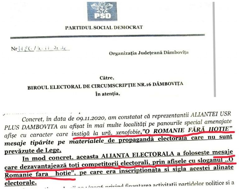 PSD Dâmbovița reclamă sloganul „O Românie fără hoție”