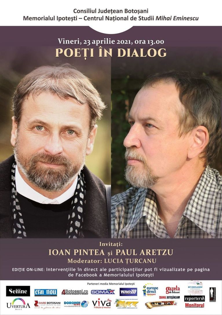 Poeți în dialog la Ipotești: Ioan Pintea și Paul Aretzu