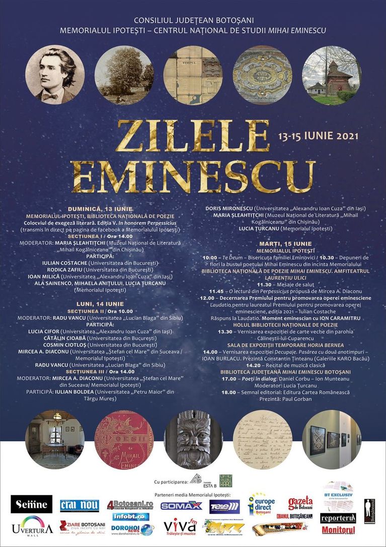 Zilele Eminescu, ediția din iunie, la Memorialul Ipotești   