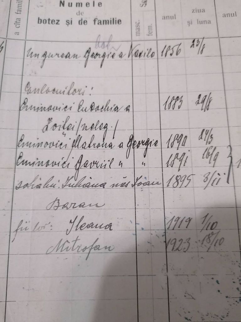 Completări la “Un alt arbore genealogic”