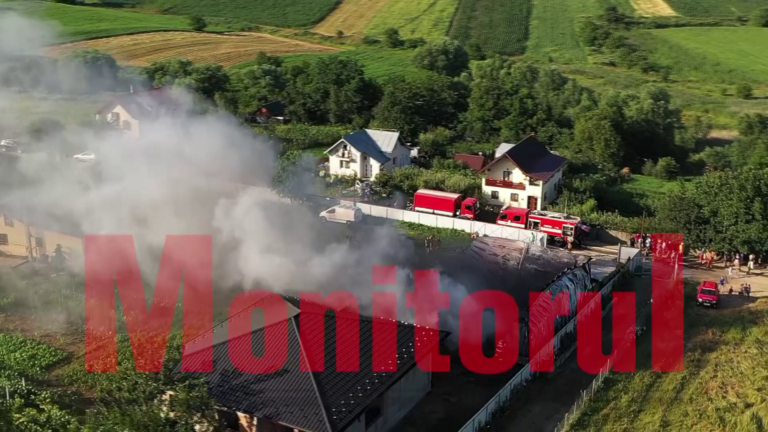 Incendiul din week-end filmat cu drona