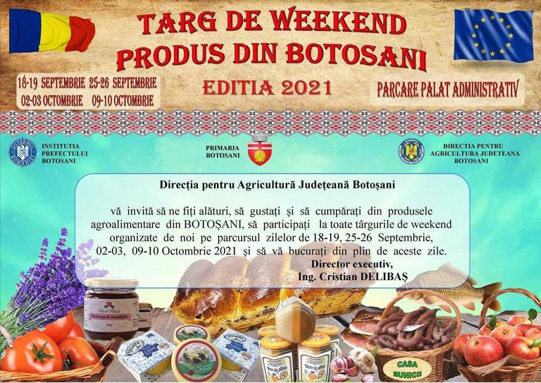 Târg de weekend, organizat la Botoșani