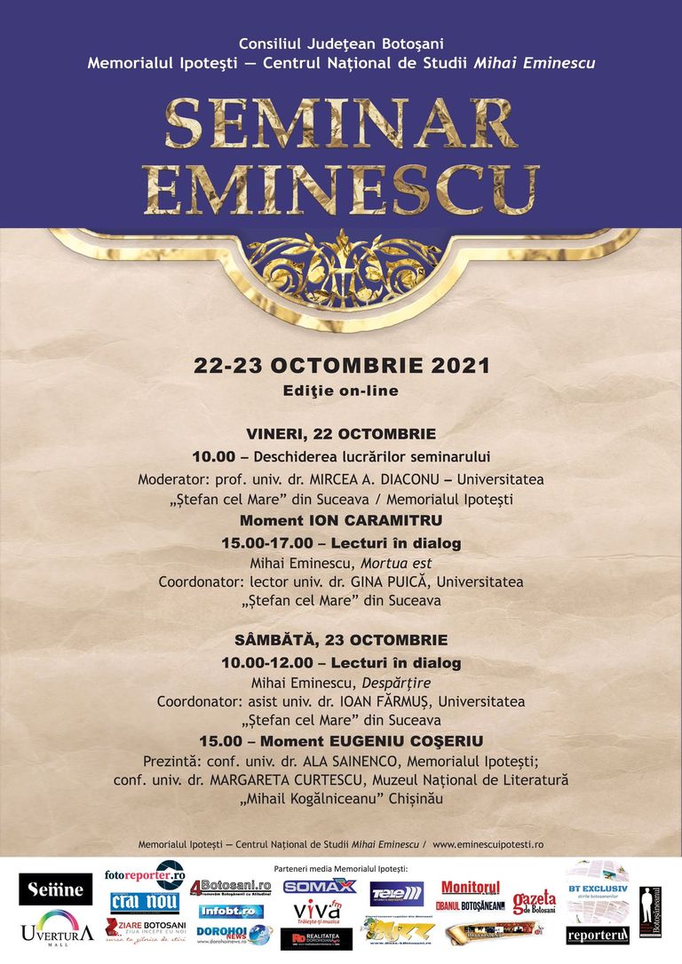 Memorialul Ipoteşti organizează Seminarul Eminescu