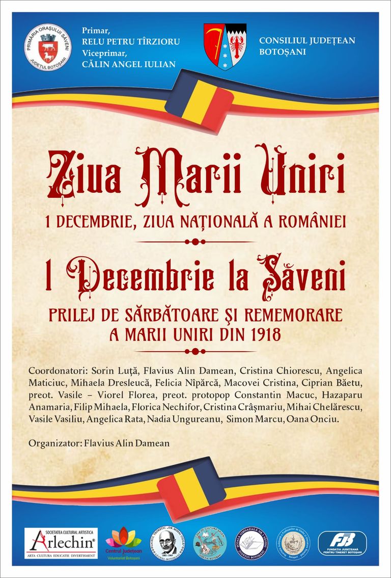 Activități culturale de Ziua Națională, organizate la Săveni