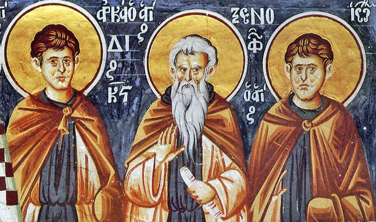 Sfântul Xenofont, soția sa, Maria, și fiii lor Arcadie și Ioan