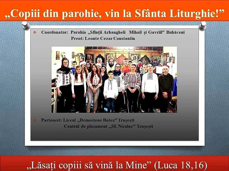 Proiect pentru promovarea spiritului creștin și al iubirii aproapelui