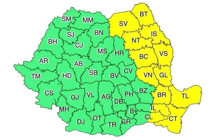 Săptămâna începe cu avertizări meteo