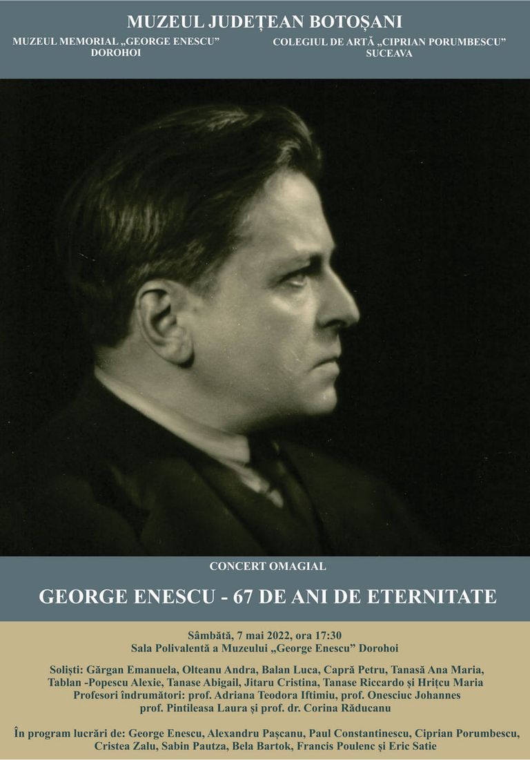 Compozitorul George Enescu, omagiat printr-un concert la Dorohoi