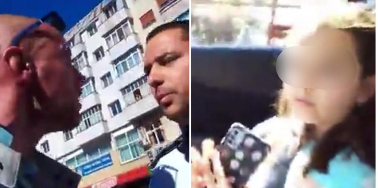 Tată încătușat de polițiști în fața fiicei (video)
