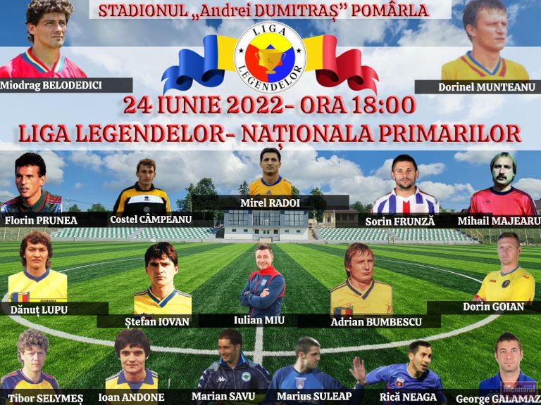 Pomârla va fi astăzi Capitala fotbalului românesc » AICI ai lista cu gloriile care vor fi prezente la eveniment »»