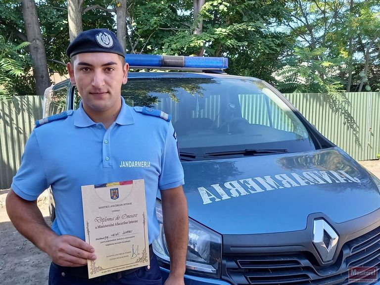 Un jandarm botoșănean a primit Diploma de Onoare a Ministerului Afacerilor Interne