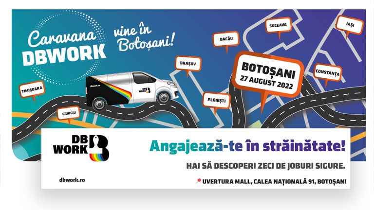 Târg de joburi DB Work – Caravana DB Work vine în Botoșani!