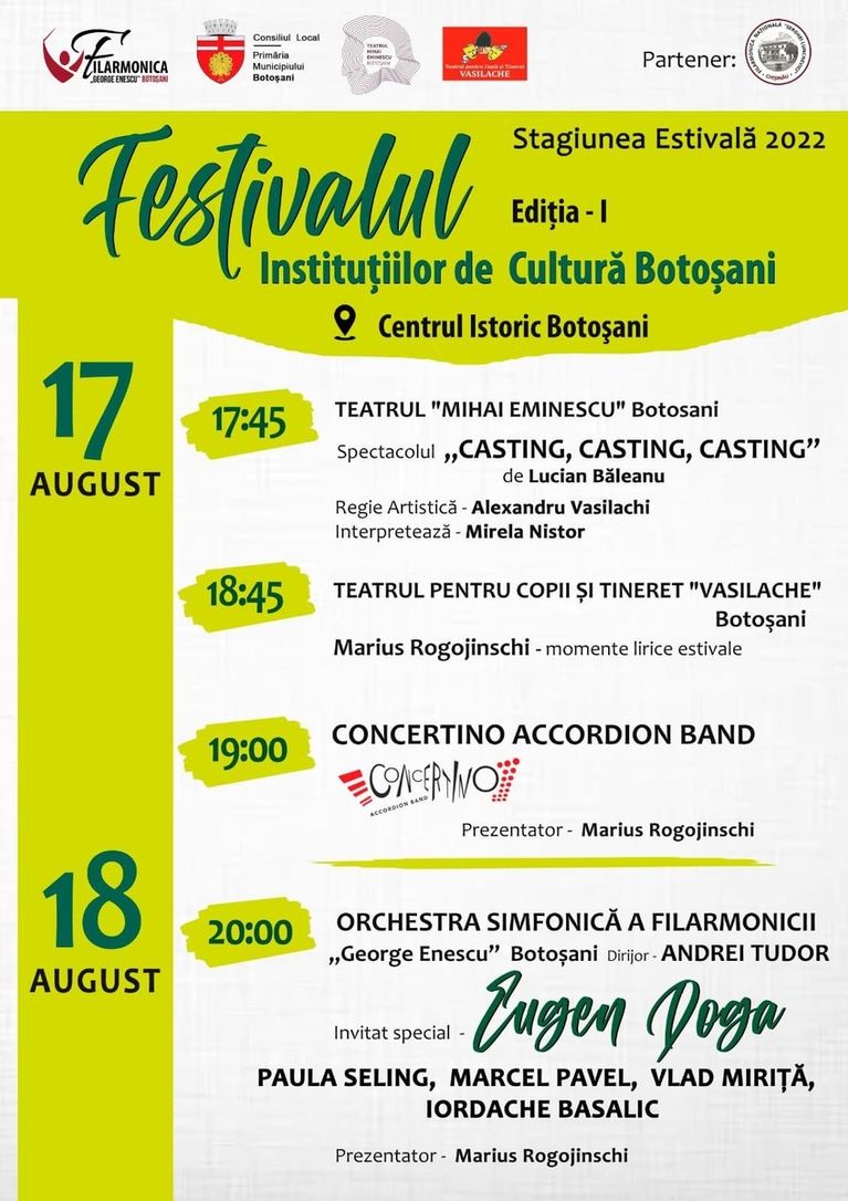 Festivalul instituţiilor de cultură – Botoşani 2022