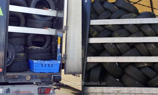 Camion cu anvelope uzate pentru Botoșani returnat de la frontieră. Marfa venea din Germania