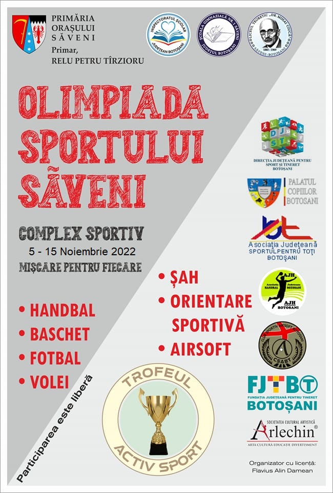 Olimpiada Sporturilor, desfășurată la Săveni. Competițiile au loc până pe 15 noiembrie