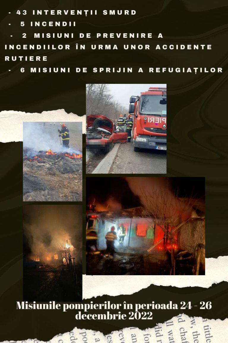 65 de intervenții ale pompierilor botoșăneni, în ultimele trei zile