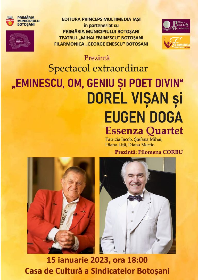 Spectacol de excepție de ziua lui Eminescu, cu Dorel Vișan și Eugen Doga