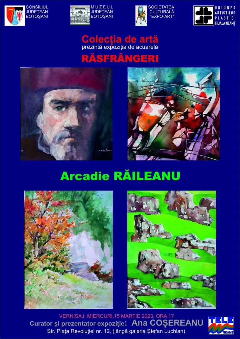 Expoziție de artă cu lucrări semnate de pictorul Arcadie Răileanu