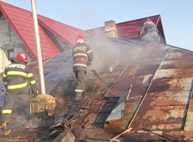 Casă amenințată de flăcări lângă municipiul Botoșani