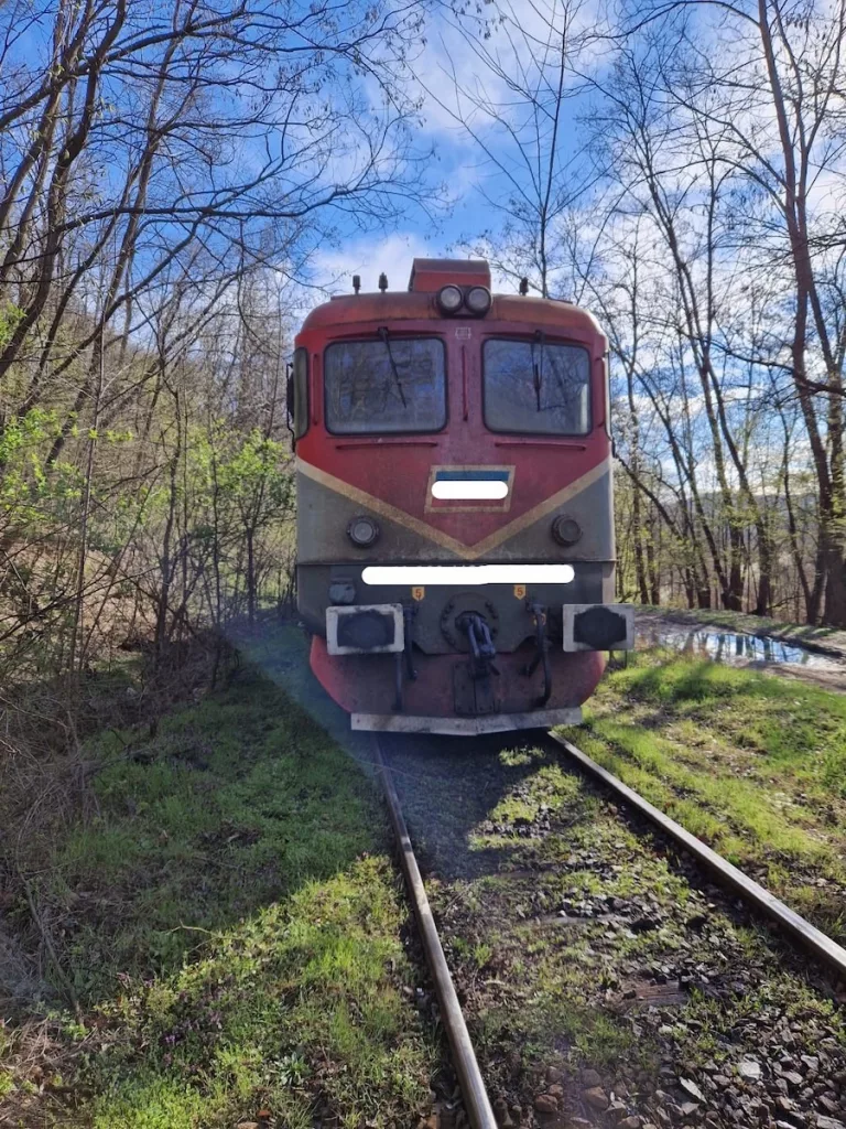 Locomotiva unui tren, încărcat cu cărbune, a deraiat. Două tone de motorină s-au scurs pe jos