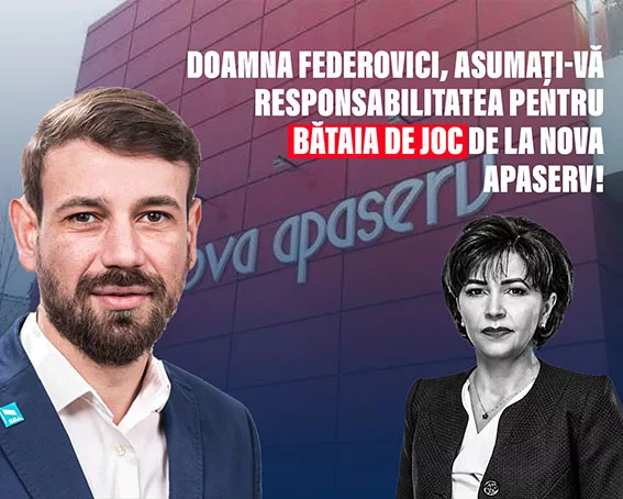 Comunicat de presă – USR Botoșani: Doamna Federovici, asumați-vă responsabilitatea pentru bătaia de joc de la Nova Apaserv!