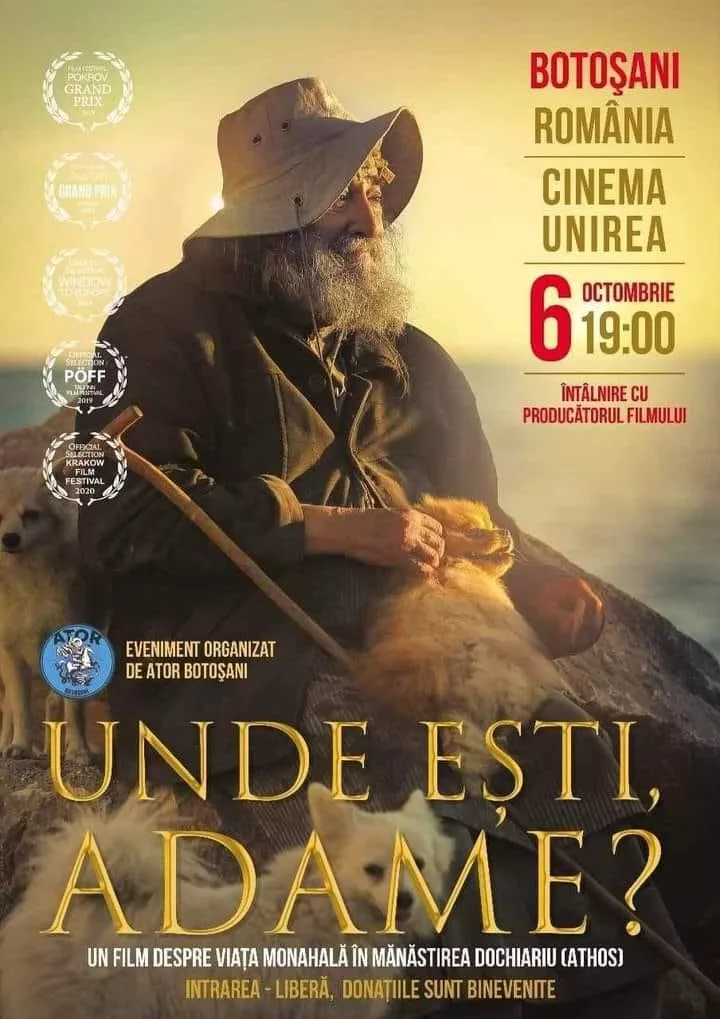 Film despre viața monahală de pe Muntele Athos, difuzat în premieră la Botoșani