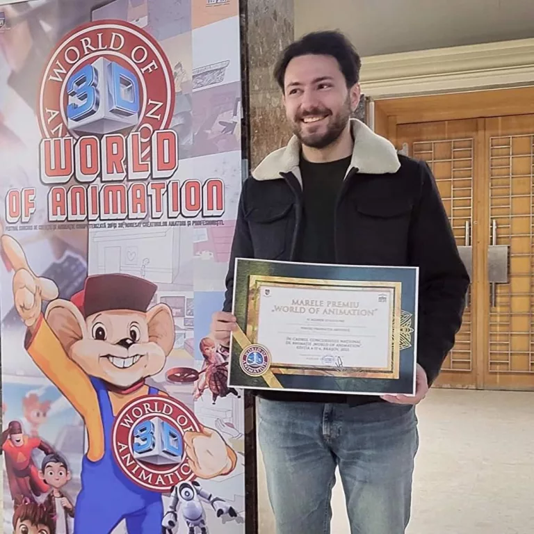 Trofeul Concursului Național de Animație „WORLD OF ANIMATION”, adus acasă de un botoşănean