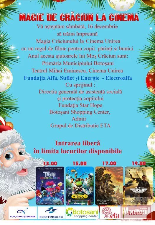 „Magie de Crăciun” la Cinema Unirea Botoșani