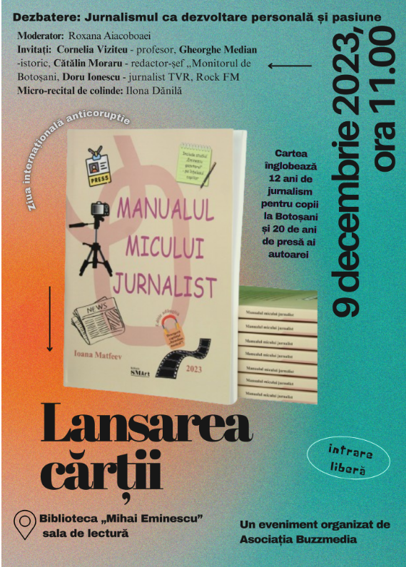 Manualul micului jurnalist, lansat la Biblioteca Judeţeană