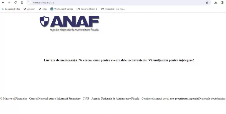 ANAF, în umbra tehnologiei. Site-ul instituției suferă de nefuncționalitate cronică