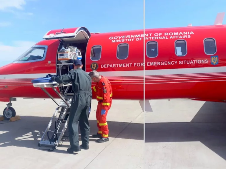 Bărbat trimis cu avionul la Bucureşti după un accident în gospodărie (video)