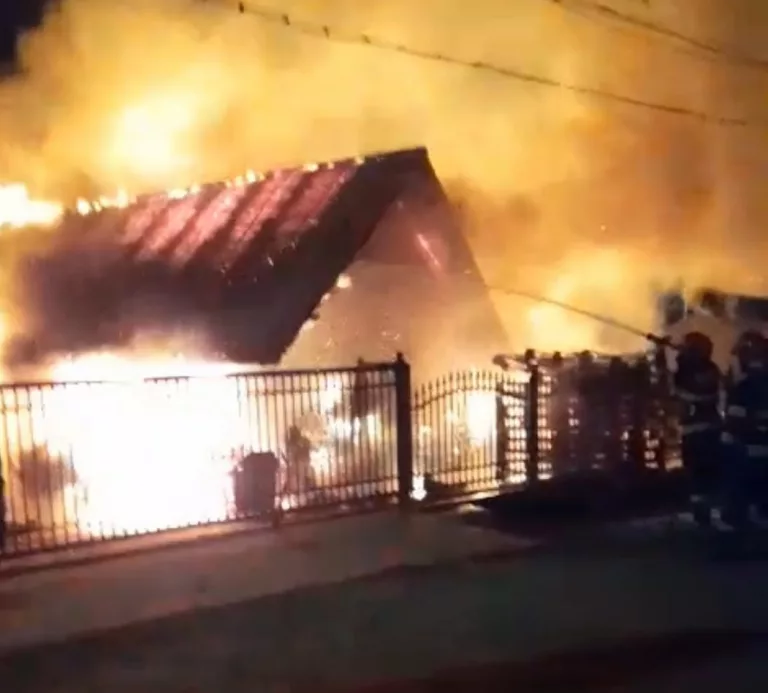 Incendiu în bezna nopții, lângă Botoșani. Prăpăd în curtea unei locuințe