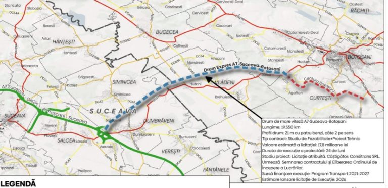 Cum ar putea arăta viitorul drum expres Botoșani – Suceava. Un nou pod peste Siret și un nod de descărcare la Huțani