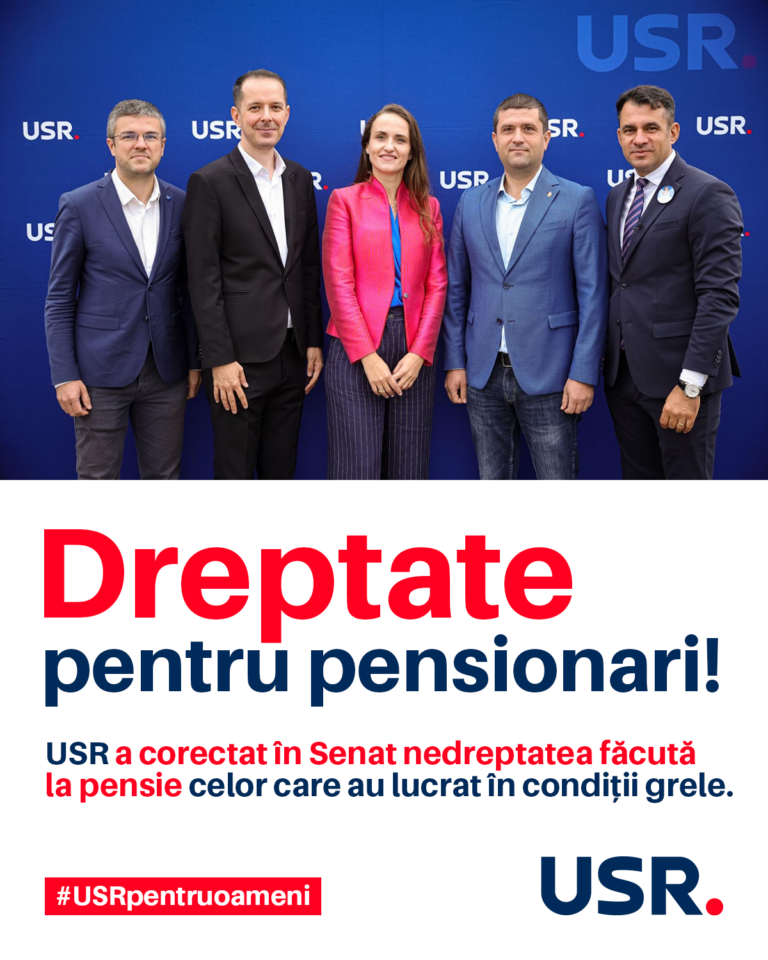 USR a reușit să corecteze în Senat nedreptatea făcută la pensie celor care au lucrat în condiții grele