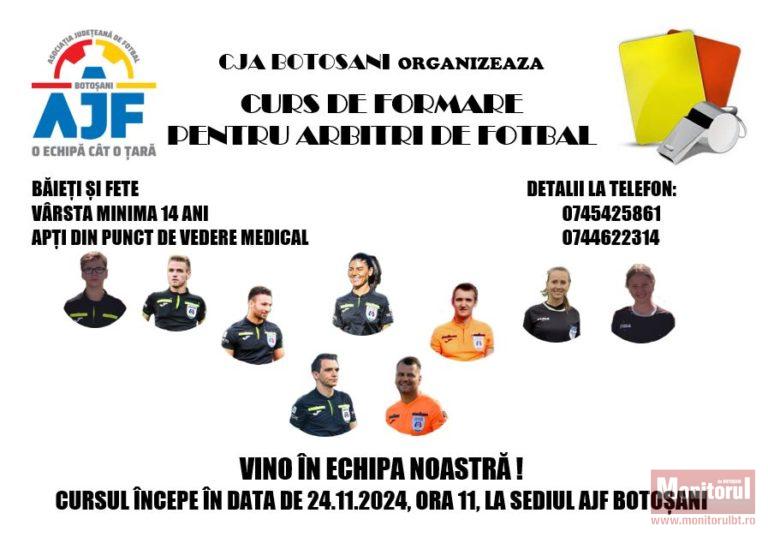 AJF organizează cursuri gratuite de formare arbitri la Botoșani