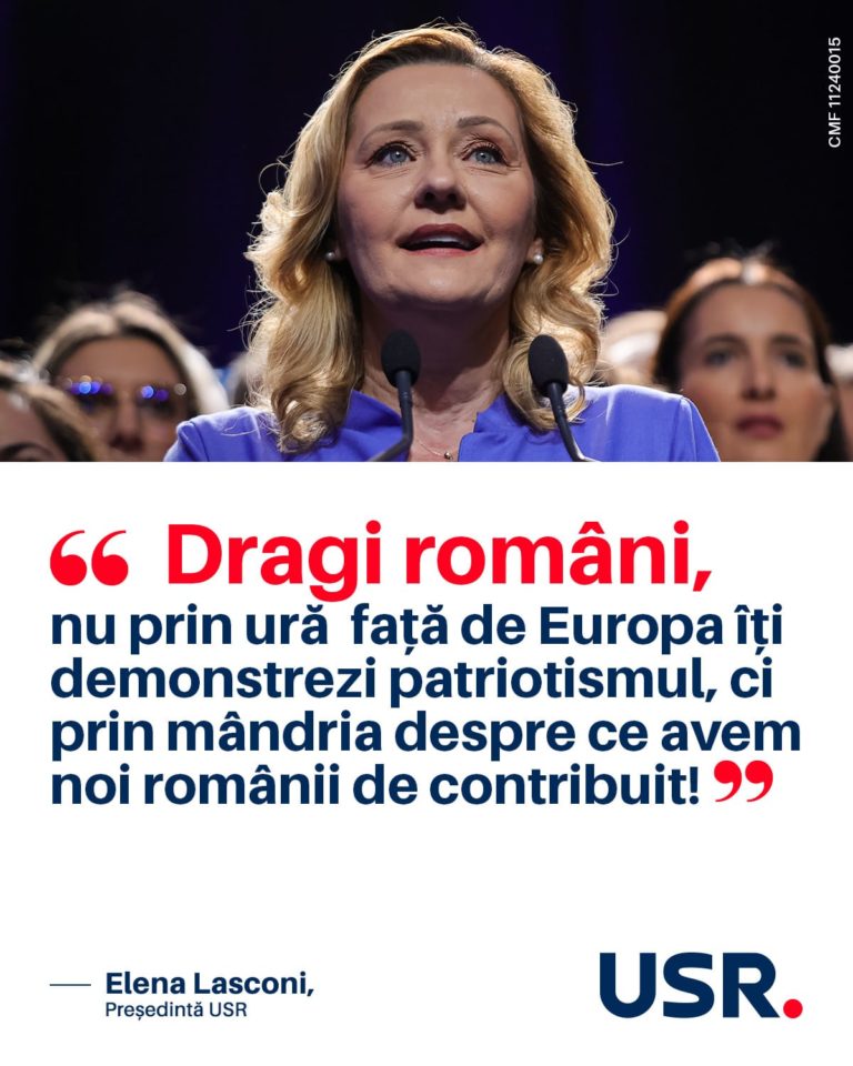 Comunicat USR  – Președinta USR, Elena Lasconi, candidată la Președinția României:  „Miza alegerilor din 1 și 8 decembrie este viitorul democratic și european al României!