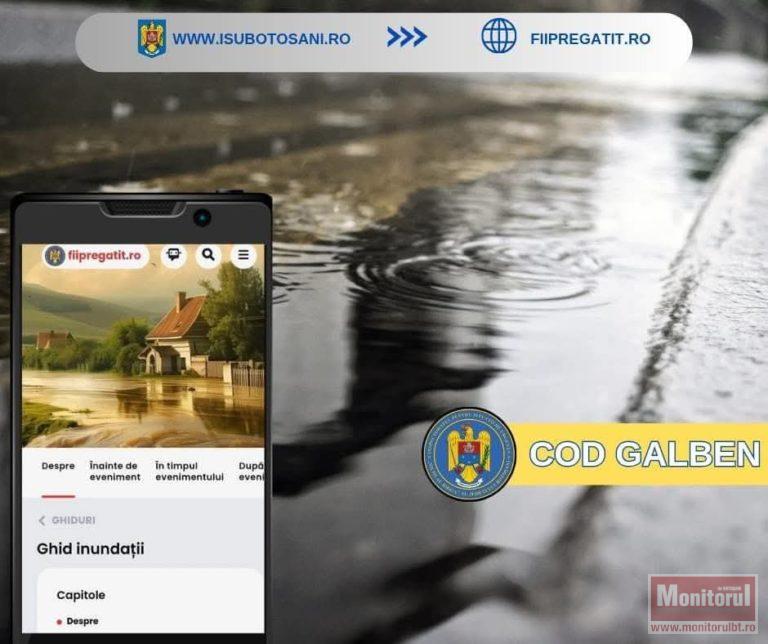 Cod galben pentru tot județul până seara