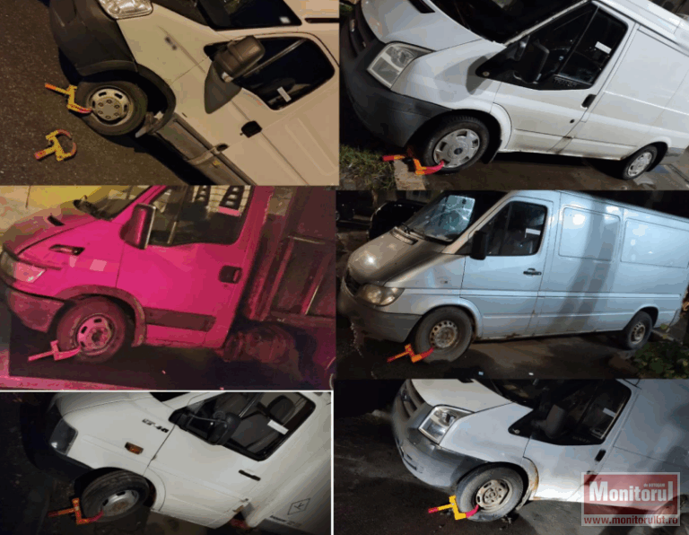 Mașinile parcate la întâmplare, blocate în timpul nopții pe străzile din Botoșani