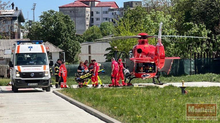 Elicopter SMURD chemat la Botoşani pentru o femeie în stare gravă (VIDEO)